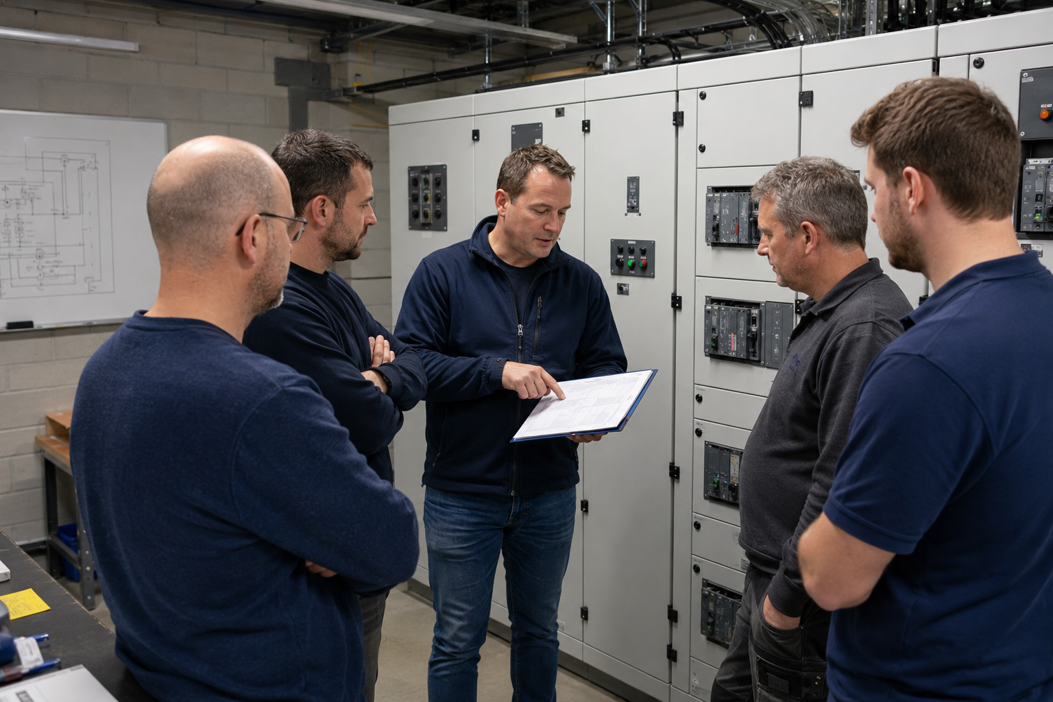 Werkoverleg over VOP-aanwijzingen bij een elektrische installatie volgens NEN 3140.